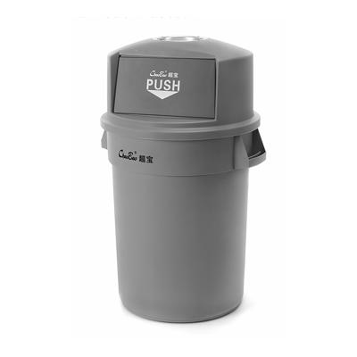 China Luxury 120 High Cover Round Plastic Trash Can With Thickened Environmental Protection And Debris Movable Garbage Wheel Cleaning for sale