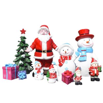 China Santa Sculpture Cartoon Character Statue Ornament Pop Art Christmas Eve Decoration New Year Europe Sale Fiberglass Fiberglass Large for sale