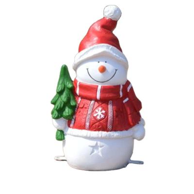 China Europe Pop Modern Art Resin Sculpture Fiberglass Christmas Snowman Sculpture For Sale for sale