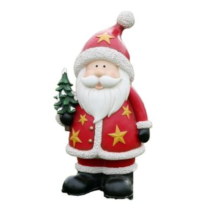 China New Type Artificial Life Size Stocked Home Decoration Customized Santa Claus Resin Outdoor Sculpture Sculpture for sale