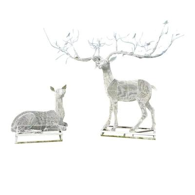 China Custom Stainless Steel Hollow Artificial Deer Manufacturer China Chuanggeng Garden House Sculptures Outdoor for sale