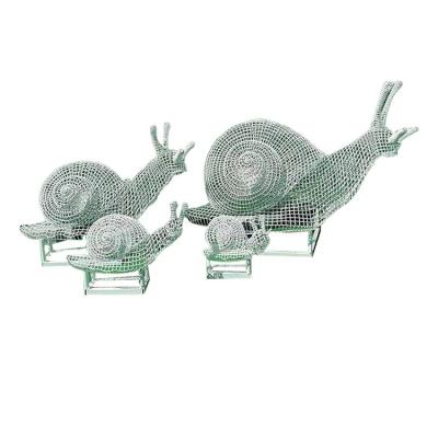 China Animal Sculptures New Design Stainless Steel Hollow Snail Outdoor Metal Artificial Artistic Sculpture Animal for sale