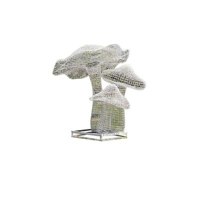 China Quality Price Guaranteed Artificial Hollow Mushroom Suitable Contemporary Polished Stainless Steel Custom Sculpture Large for sale