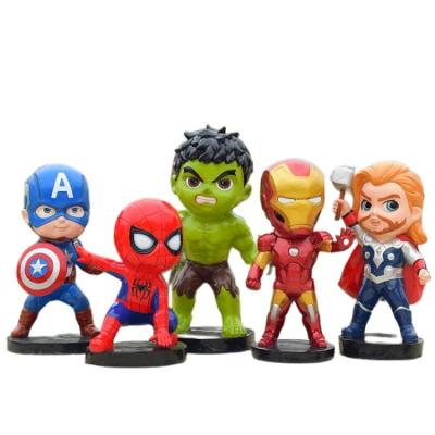 China Europe mini superhero anime character cartoon fiberglass sculpture Spider-Man carcass version resin ornament sculpture for sale