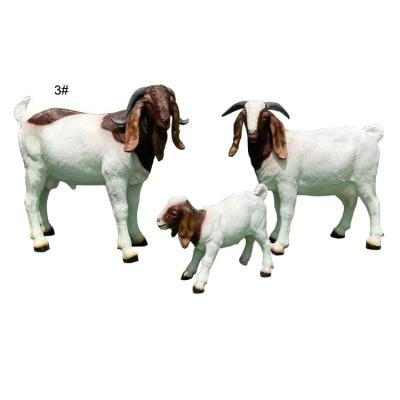 China U.S. Life Size Outdoor Farm Animal Sculpture Fiberglass Boer Goat Sculpture for sale