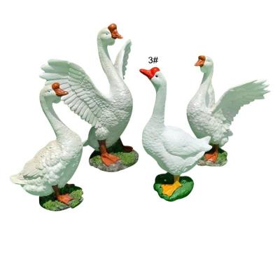 China Europe garden outdoor landscape simulation fiberglass goose farm decoration fiberglass animal sculpture for sale