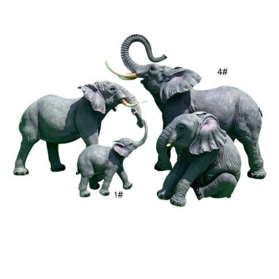 China Europe Life Size Large Outdoor Fiberglass Sculpture Elephant Zoo Animal Sculpture for sale