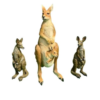 China Life Size Outdoor Europe Simulation Wildlife Sculpture Fiberglass Sculpture Kangaroo for sale