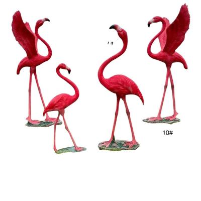 China Europe Garden Outdoor Life Size Decorative Fiberglass Flamingo Animal Sculpture for sale