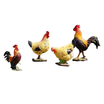 China Europe Outdoor Garden Sculpture Fiberglass Farm Life Size Animal Rooster Sculpture for sale