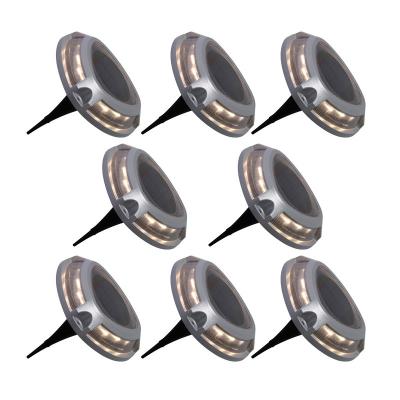 China Garden Best Amazon Led In-ground 8 Pack Solar Power Patio Buried Disk Ip67 Outdoor Underground Ground Light For Lawn Decorative for sale