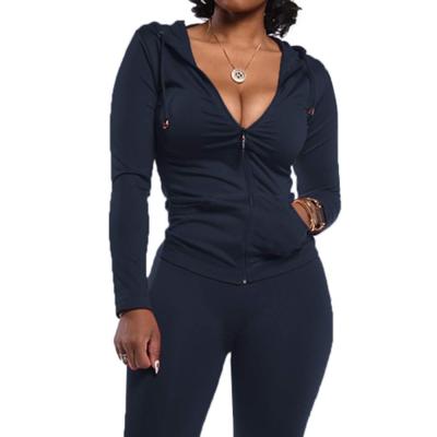 China Breathable Women's Two Piece Tracksuit Set Long Sleeve Zipper Hoodie Jacket With Sweatpants Sweatsuit Jogger Workout Set for sale