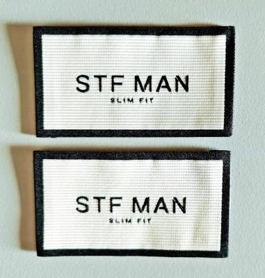 China Sustainable custom logo damask endfold woven label for clothing for sale