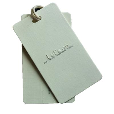 China Factory Price Sustainable Custom Logo Recycled Swing Vanilla Paper Hang Tag for sale