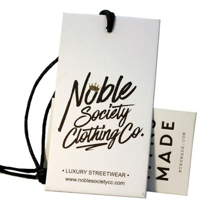 China Sustainable Wholesale Custom Logo Paper Swing Hangtag For Clothing for sale