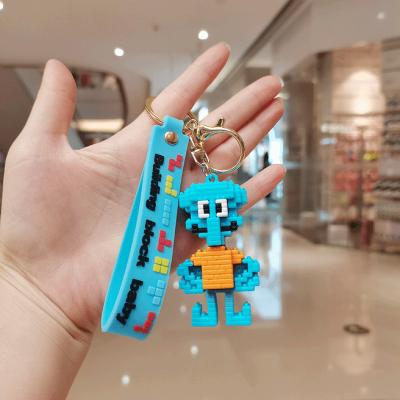 China New Cartoon Blocks Squidward Tentacles Key Chain Car Bag Creative Cute Dangle Key Pendant Key Chain for sale