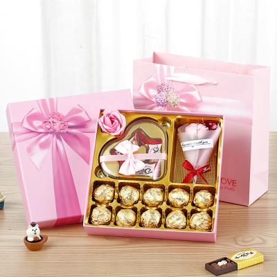 China Recycled Materials Adjust Chocolate Box Birthday Candy Gift Box Girlfriend Teacher Gift Box for sale