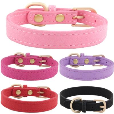 China Personalized Soft Padded Dog Collar For Small Medium Dogs Comfort Microfiber Pet Collars For Dogs Cats for sale