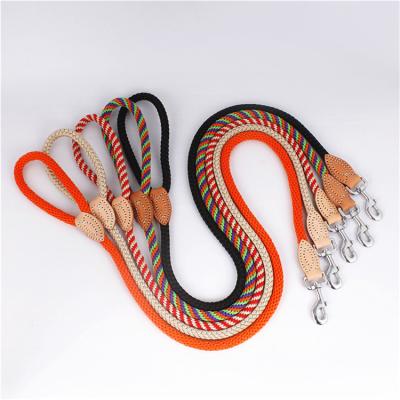 China Custom Handmade Medium Dog Training Nylon Leash Small Leather Rope Dog Leash for sale