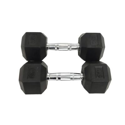 China Wholesale Custom Durable Dumbbell Standard Fixed Rubber Hex Dumbbell Hex Pound PVC Coated Dumbbell for sale