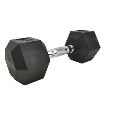 China Durable Black Standard Rubber Cast Iron Weight Lifting Exercises Bodybuilding Hex Dumbbells for sale