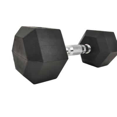 China Hot Selling Premium Quality Fashionable Free Weights Durable Standard Fitness Handles Hexagon Rubber Dumbbell for sale