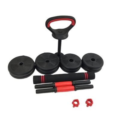 China Dumbbell Set Wholesale Cheap Plastic Barbell Cement Dumbbell Weights Sand Filled Plate for sale