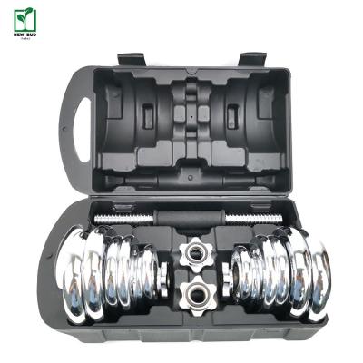 China Cheap Dumbbell Cast Iron Plated Adjustable Dumbbell For Use In Gyms for sale