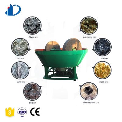 China Minerals Selected Factory Manufacture Gold Ore Grinding Wet Pan Mill Price for sale