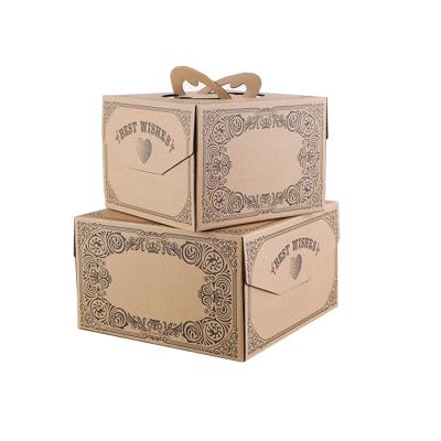 China Hot Sale Recycled Materials Size 10 Inch Fashion Design Food Packaging Paper Box Custom Cake Box for sale