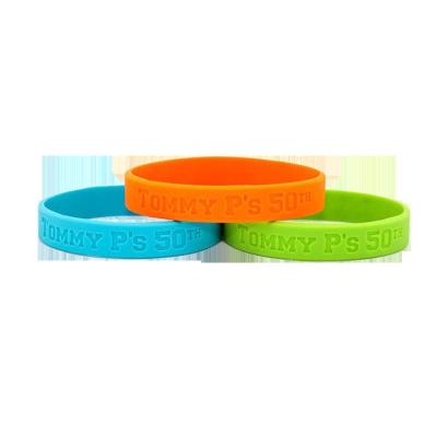 China Eco-Frendly Customized Cheap Custom Advertising Debossed Gifts Logo Silicone Wristband Eco-Friendly Wristband for sale