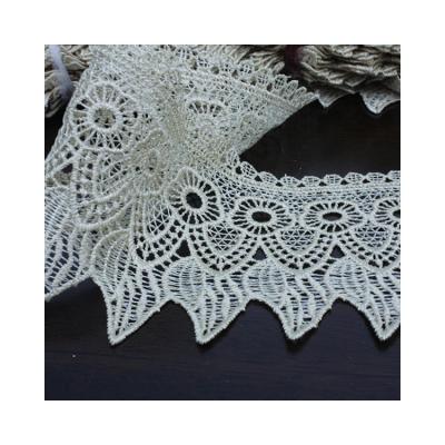 China Sustainable Support Custom Design Fabric Lace Flame Seam Embroidery Lace for sale