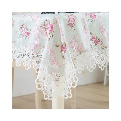 China Modern cheap price finely processed lace tablecloth polyester for home decoration for sale