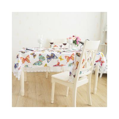 China Wholesale modern manufacturer butterfly style embroidery polyester tablecloth for sale