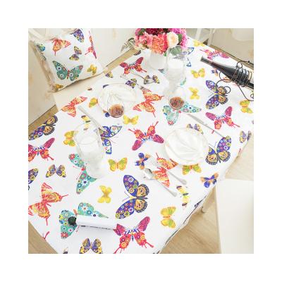 China Manufacturer Supply Butterfly Design Modern Cloth Embroidered Tablecloth Long for sale