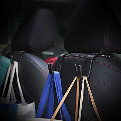 China Car Accessories Strong Structure Plastic Car Back Seat Headrest Hanger Hooks Car Vehicle Back Seat Hook For Purse Grocery Bag Handbag Hook for sale