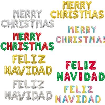 China Sound 16inch Merry Christmas Letter Movie Balloon Set Spanish NAVIDAD FELIZ Letter Christmas Party Ball Decoration Supplies for sale