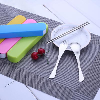 China Durable Reusable Set Cutlery Stainless Steel Chopsticks Spoon For Fork Portable Metal Dinnerware Set Travel Cutlery Set With Case Flatware for sale