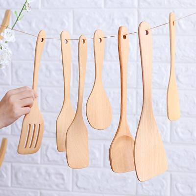 China Environmental protection wooden kitchenware utensils sustainable wooden kitchenware set, spatula, spoon kitchen utensils for sale