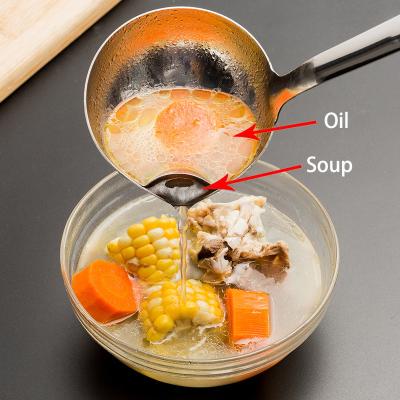 China 304 Viable Oil Soup Pocket Spoon Separating Oil Filter Administer Stainless Steel Soup Spoon Pocket For Kitchen Cookware Sets Kitchenware for sale