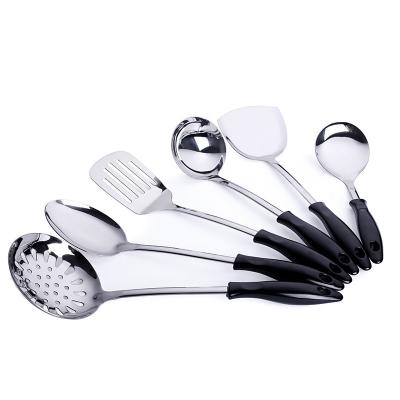 China Sustainable Stainless Steel Kitchen Accessories Cooking Tools Kitchenware Set Cocina Metal Kitchen Utensils Set With Wooden Handles for sale