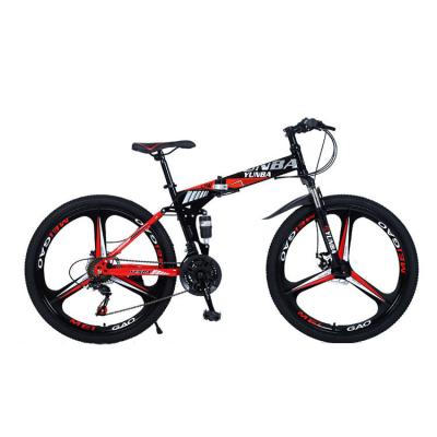 China High Carbon Steel Double Folding Foldable 26 Inch Disc Brake Mountainbike For Adults for sale