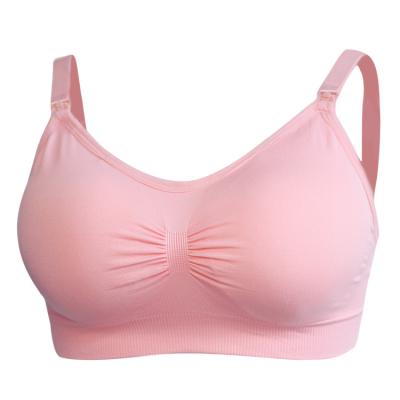 China Wholesale Antibacterial 12 Colors Adult Woman Seamless Radio Padded Breastfeeding Maternity Nursing Bra for sale