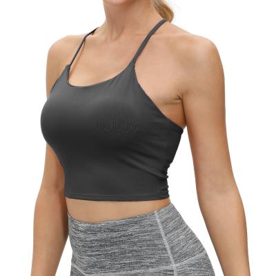 China Hot Sale QUICK DRY Women's Crop Top Tank Padded Sports Bra Fitness Cropped Tank Top For OLadies for sale