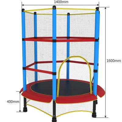 China With Mini Chlidren Trampoline Inside Safety Fence Protective Net Children 55inch Kids Kids Entertainment Indoor Trampoline for sale