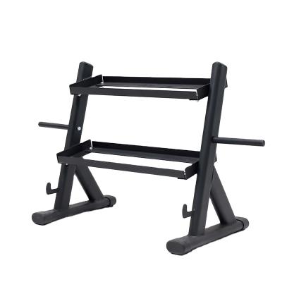 China Commercial Practical Double Layer Gym Dumbbell Rack Two Layer Dumbbell Rack China Dumbbell Storage Rack for sale