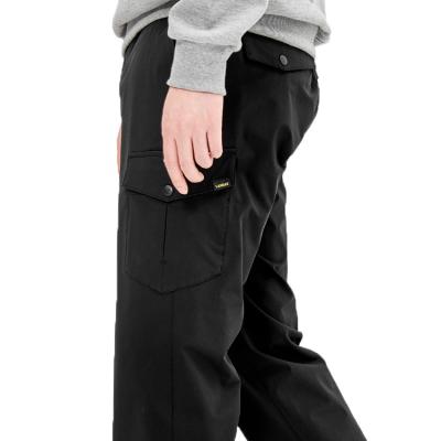 China Multi-pocket Breathable High Black Stretch Utility Cargo Stacked Bulk Mechanic Pants Pants Mens Custom for sale