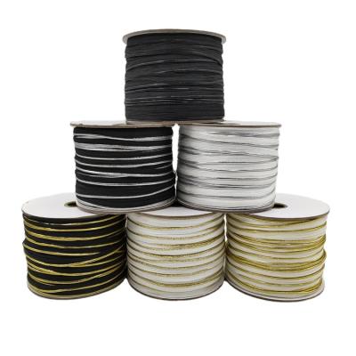 China High quatlity viable bright polyester 10mm lurex piping cord rope weather stripe eco friendly for home textile for sale