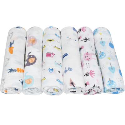 China Anti-Static Bamboo Muslin Private Baby Wraps Free Label 100% Printed Blankets Cotton Blanket Custom Whale With Balloon for sale