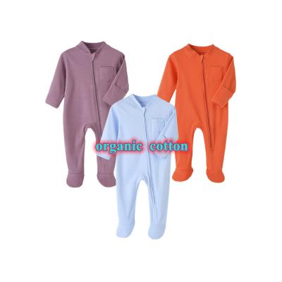 China Comfotable Soft Grows Baby Boys Overalls Clothes Custom 100% Cotton Plain Toddler Organic Zipper Jumpsuit Newborn Baby Romper (Old) for sale